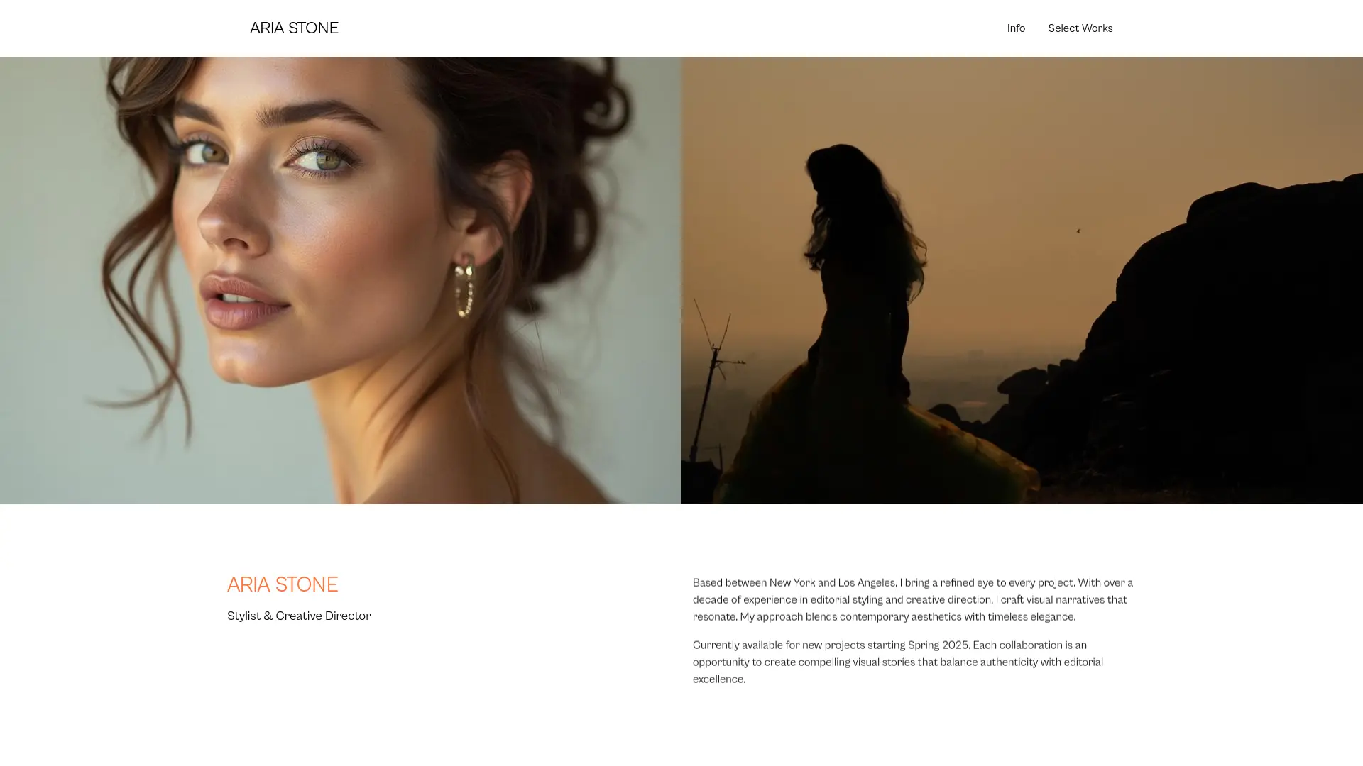 Screenshot of Creative director portfolio